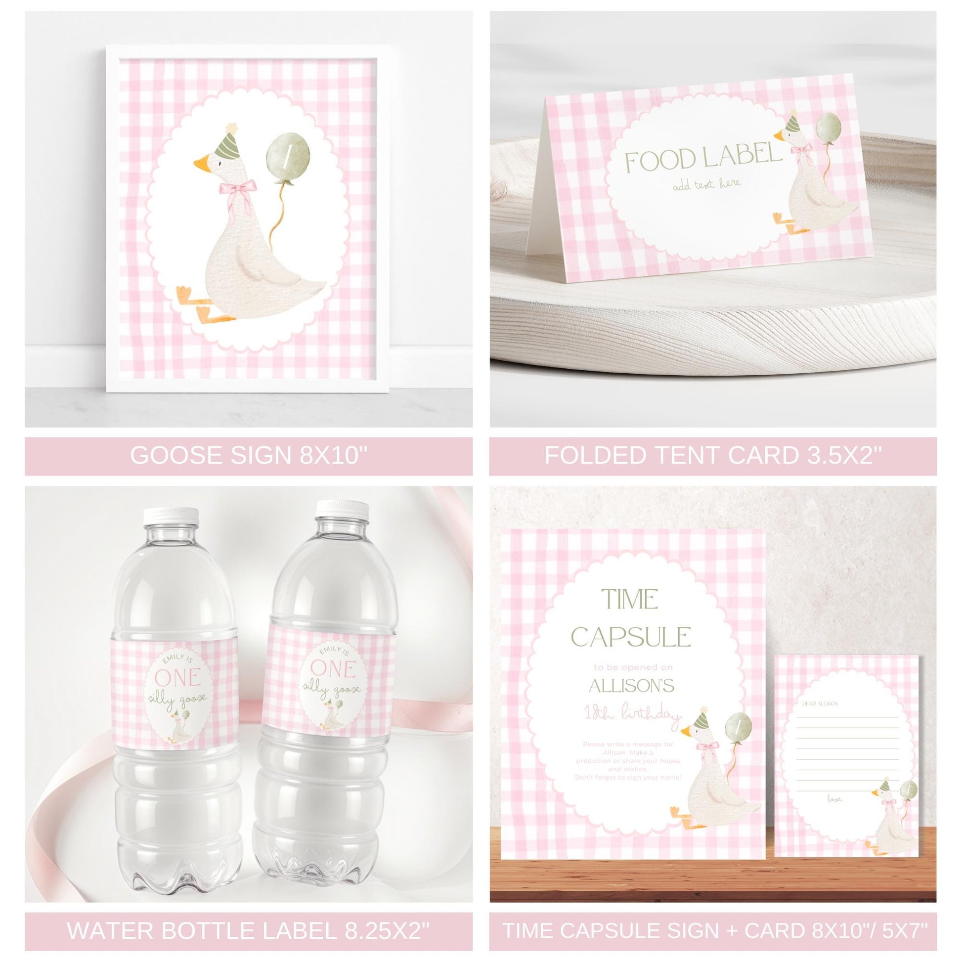 One Silly Goose Birthday Invite Goose First Birthday Party Decor One Silly Goose 1st Birthday Bundle Goose Theme Party Goose Birthday Decor
