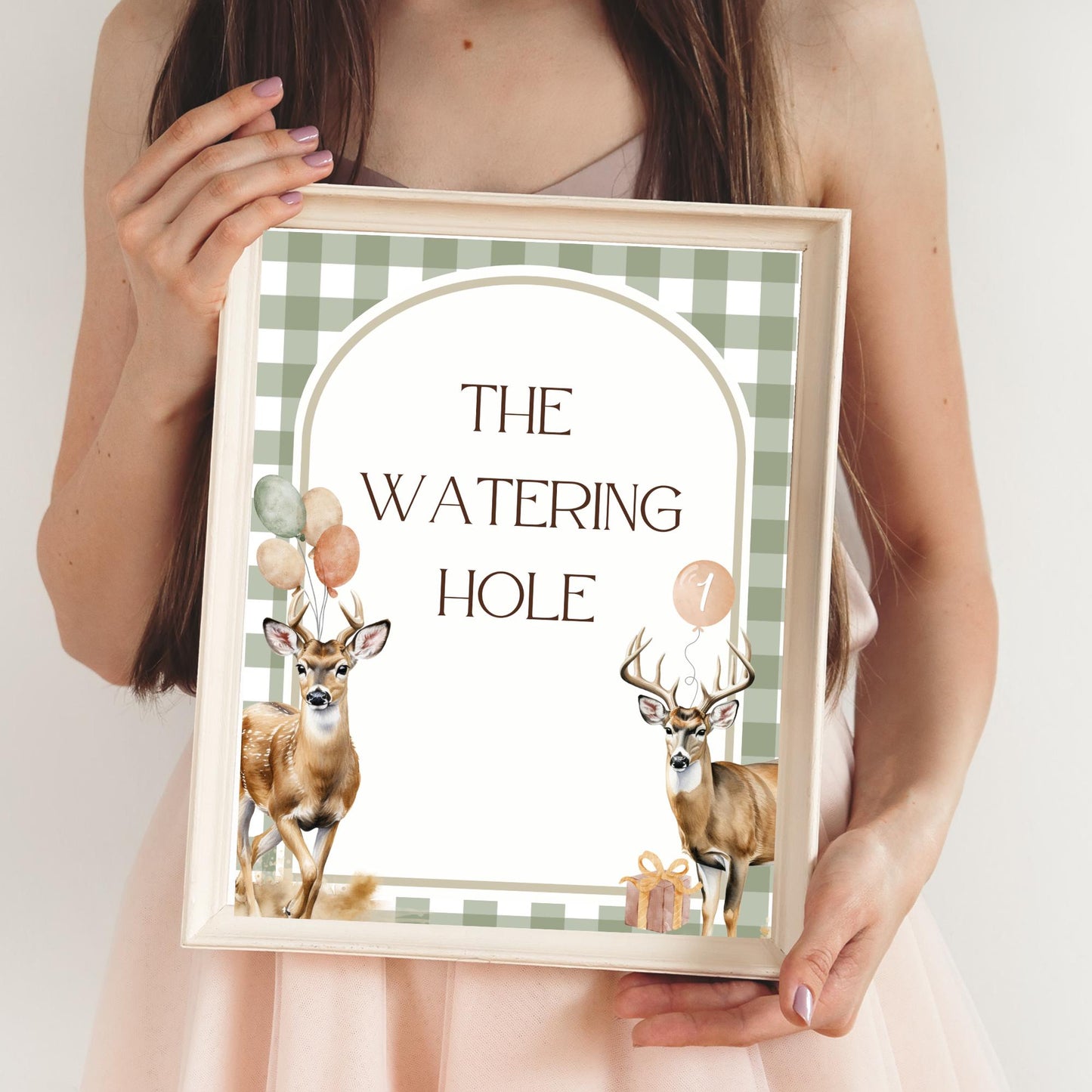 The Big One Deer Birthday Editable Sign Bundle Lucky Buck Themed first Birthday Premade signs Hunting 1st birthday table signs