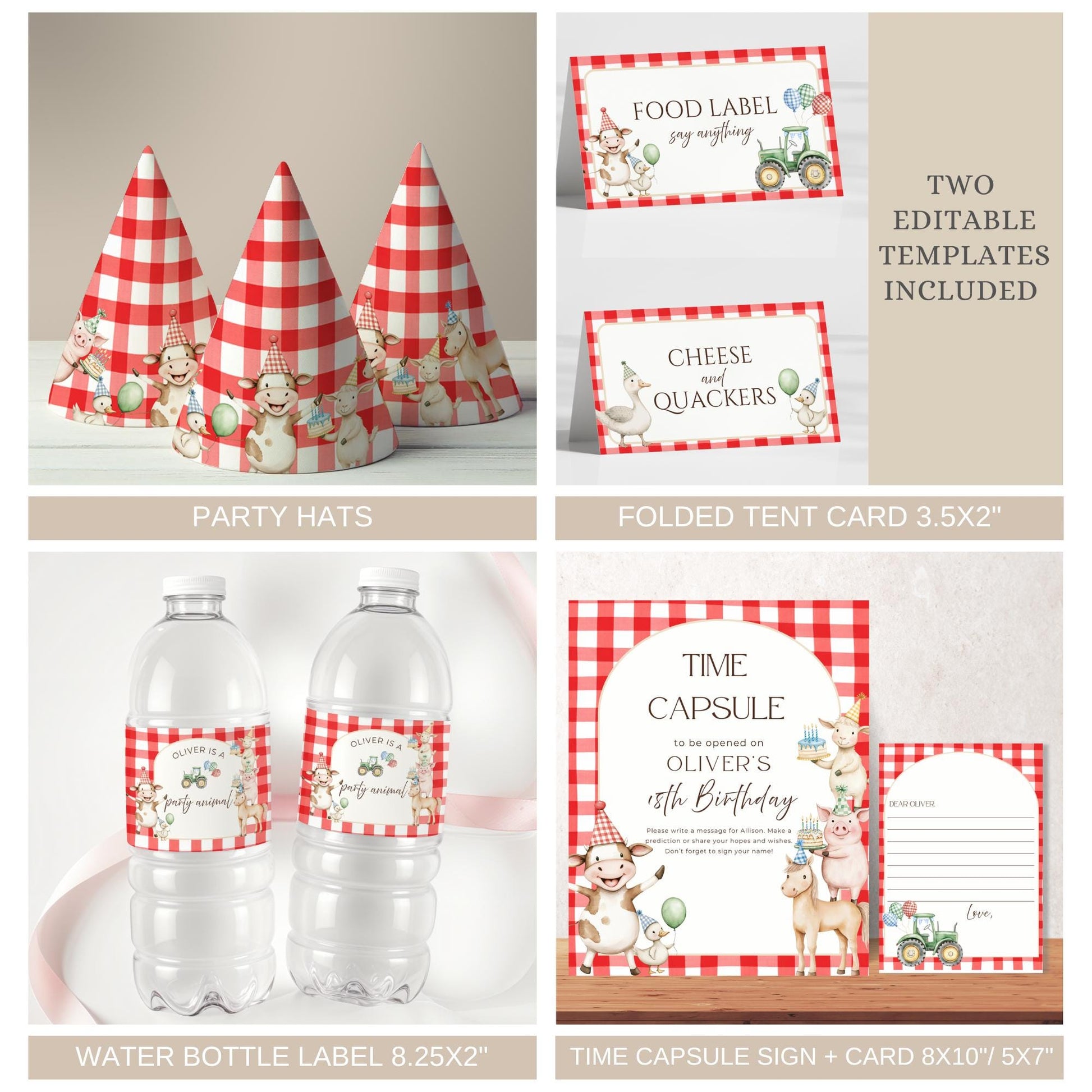 Farm Birthday Invite Barnyard First Birthday Party Decor Party Animals 1st Birthday Bundle Farm Animal Theme Party Country Birthday Decor