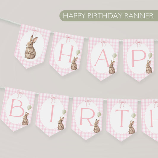 Some Bunny is One Birthday Party Sign Happy Birthday Banner Bunny 1st Birthday Bunting Easter Theme Rabbit Some Bunny is Two Party Decor