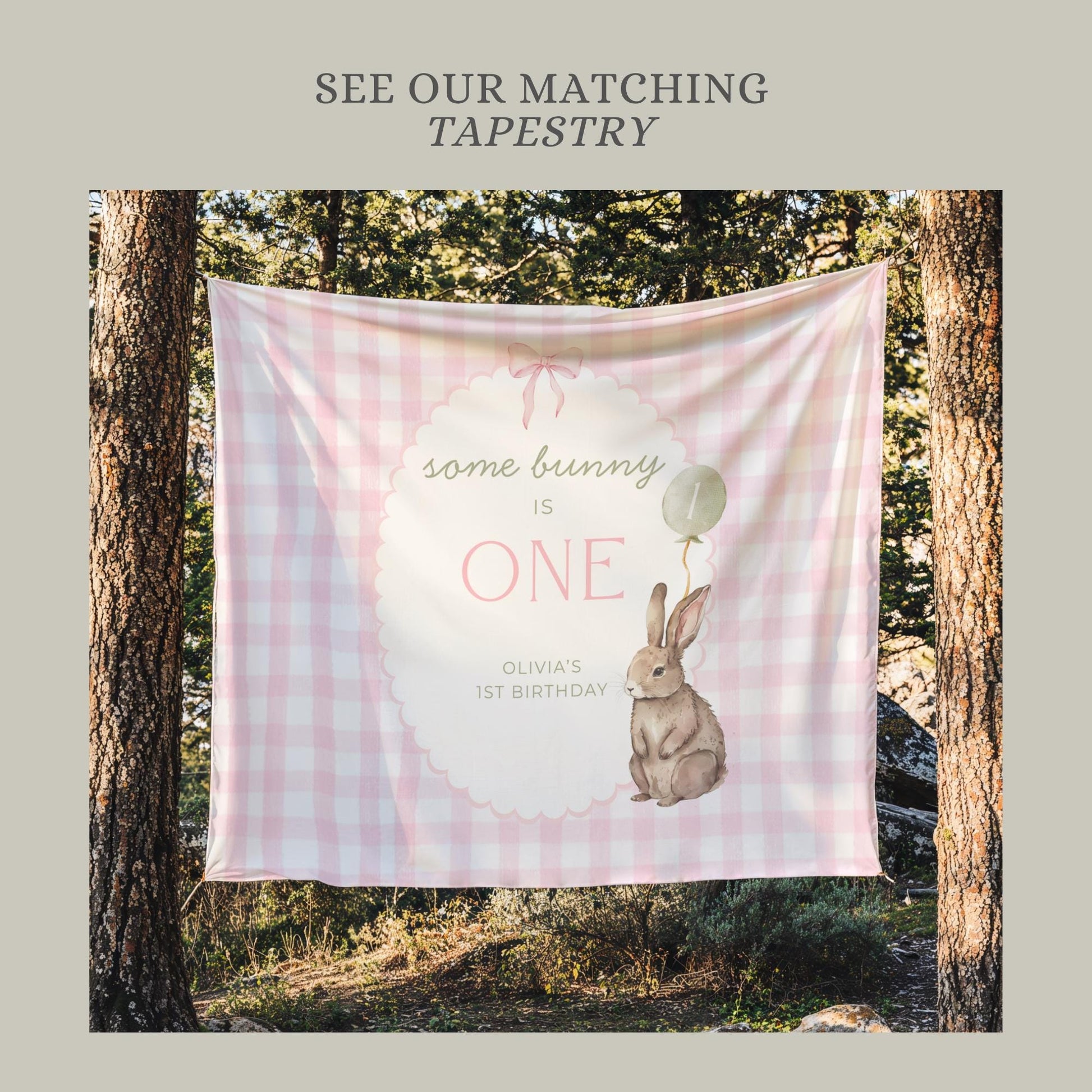 Some Bunny is One Birthday Party Sign Happy Birthday Banner Bunny 1st Birthday Bunting Easter Theme Rabbit Some Bunny is Two Party Decor