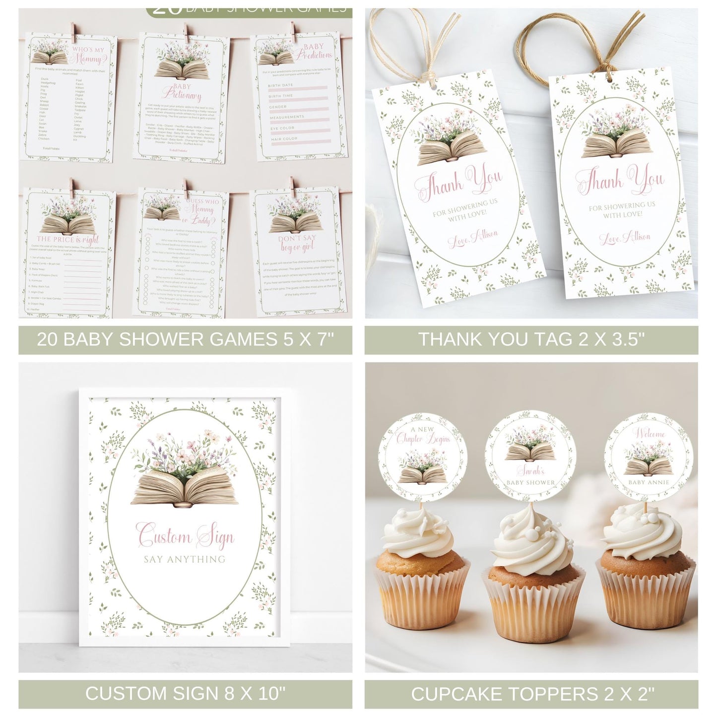 Storybook Baby Shower Bundle New Chapter Begins Baby Shower Invite Book themed Baby Sprinkle Storybook Baby Shower Decor New Tale Printable