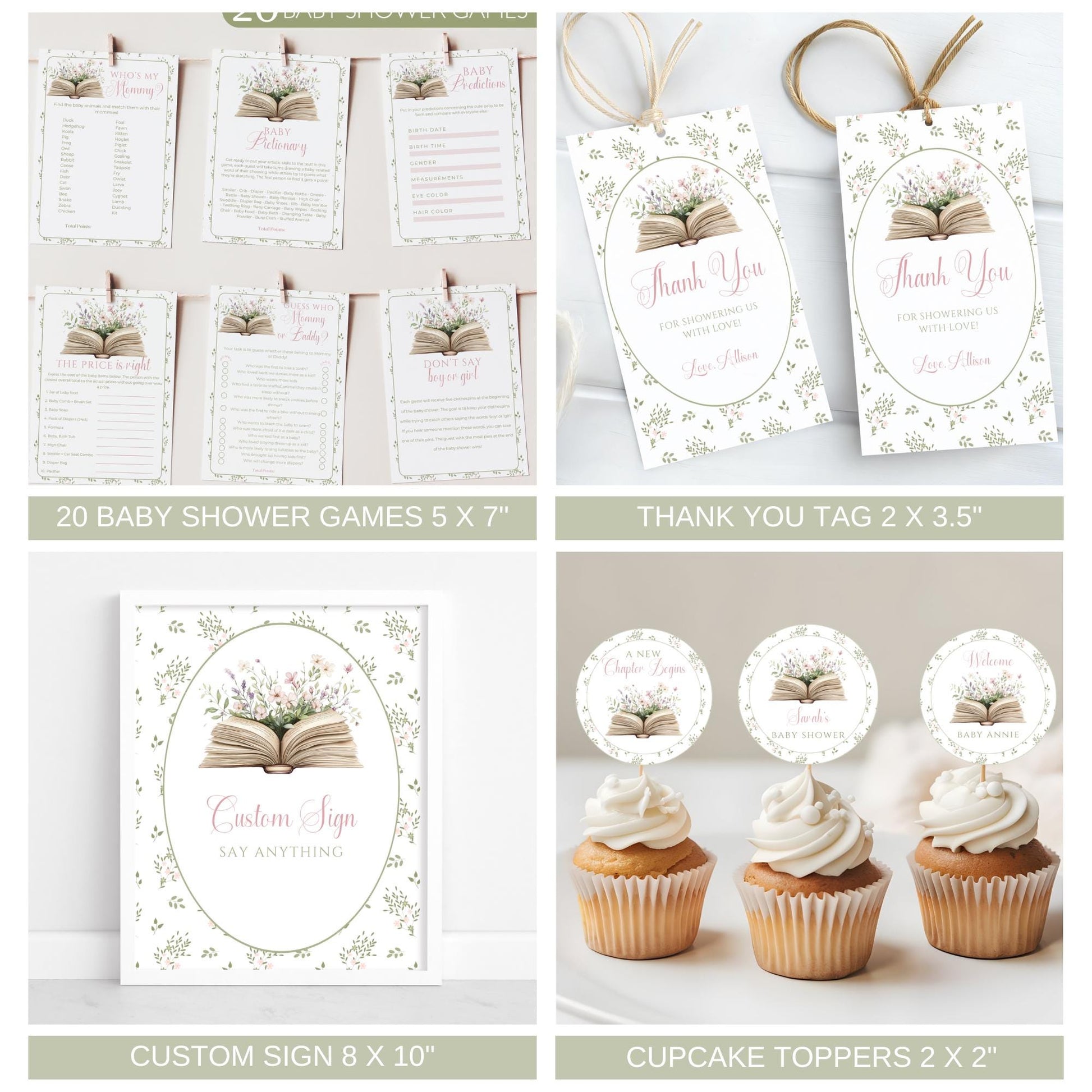 Storybook Baby Shower Bundle New Chapter Begins Baby Shower Invite Book themed Baby Sprinkle Storybook Baby Shower Decor New Tale Printable