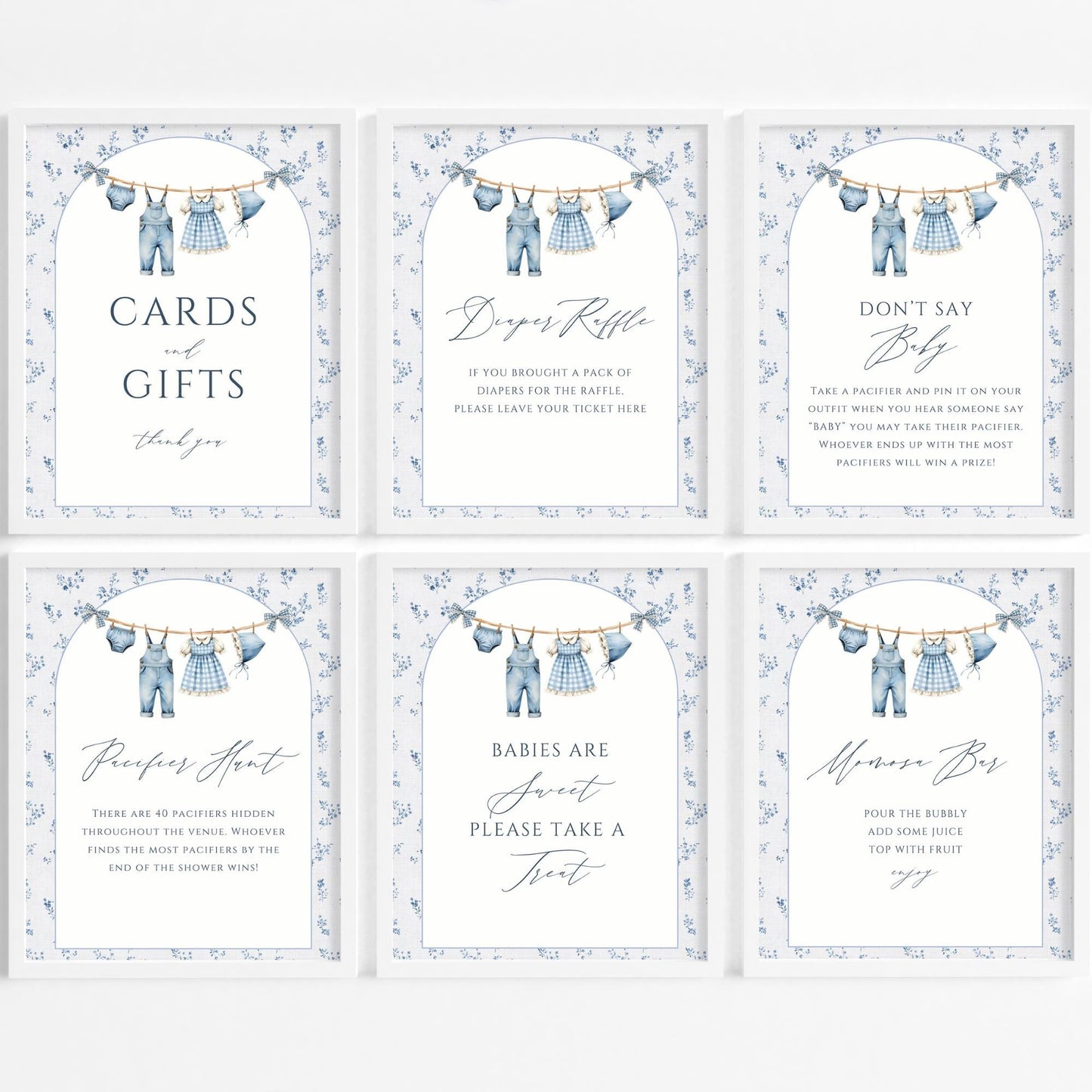 Blue Jean Baby Shower Bundle Denim Baby Shower Invite Cowboy themed Baby Sprinkle Western Baby Shower Decor Baby Blue Jean Baby on the Way