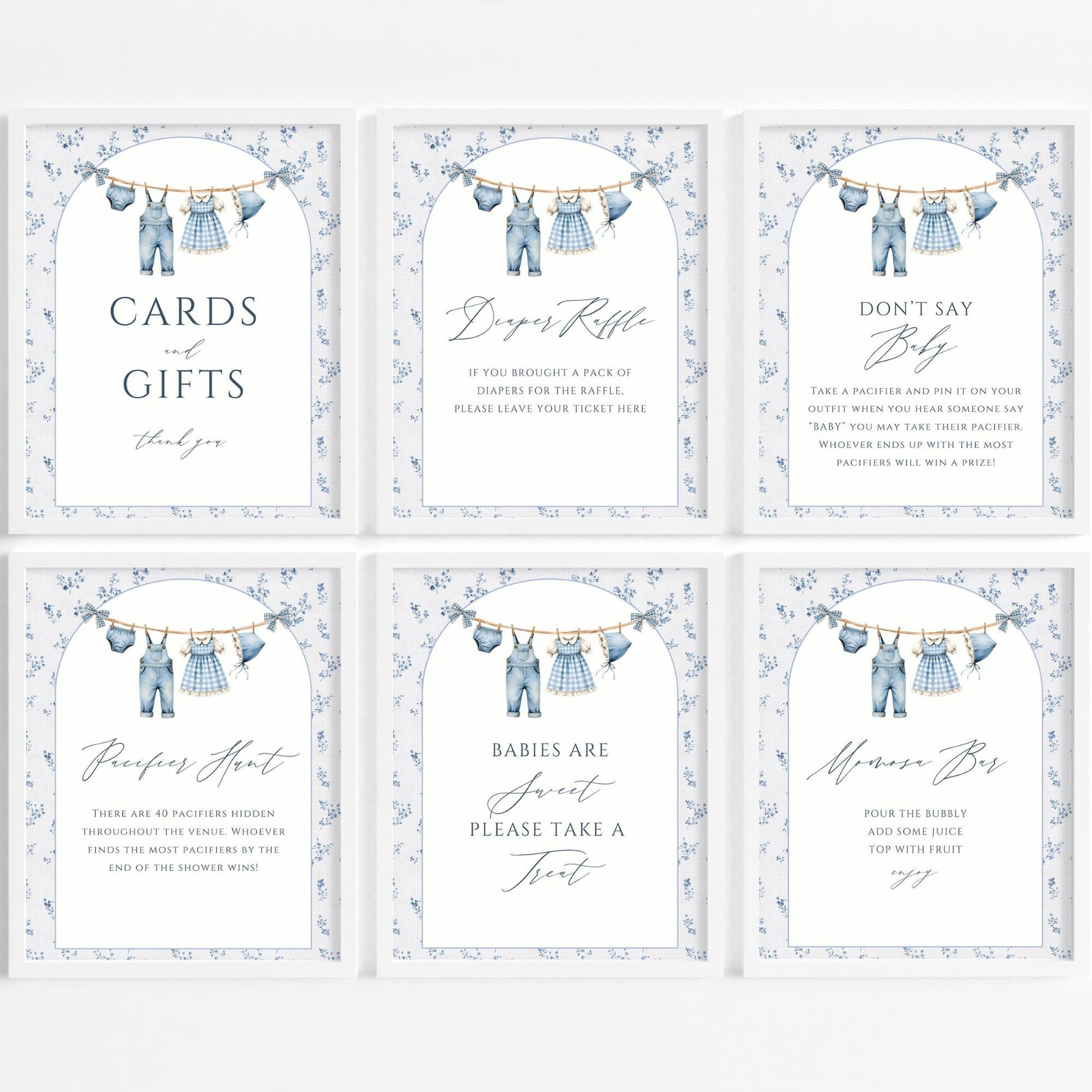 Blue Jean Baby Shower Bundle Denim Baby Shower Invite Cowboy themed Baby Sprinkle Western Baby Shower Decor Baby Blue Jean Baby on the Way