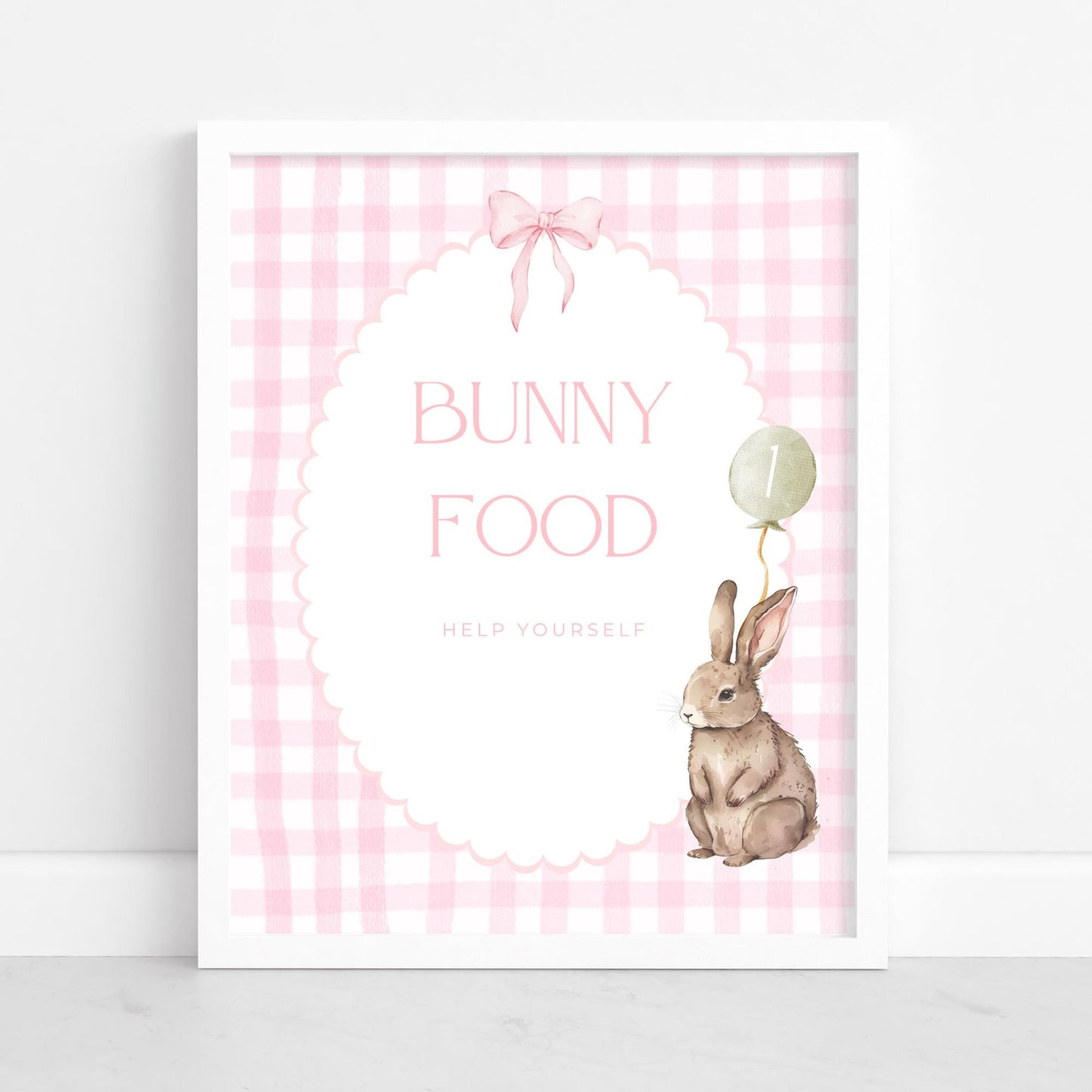 Some Bunny is One Birthday Editable Sign Bundle Bunny Themed first Birthday Premade signs Easter 1st birthday table signs Rabbit Party