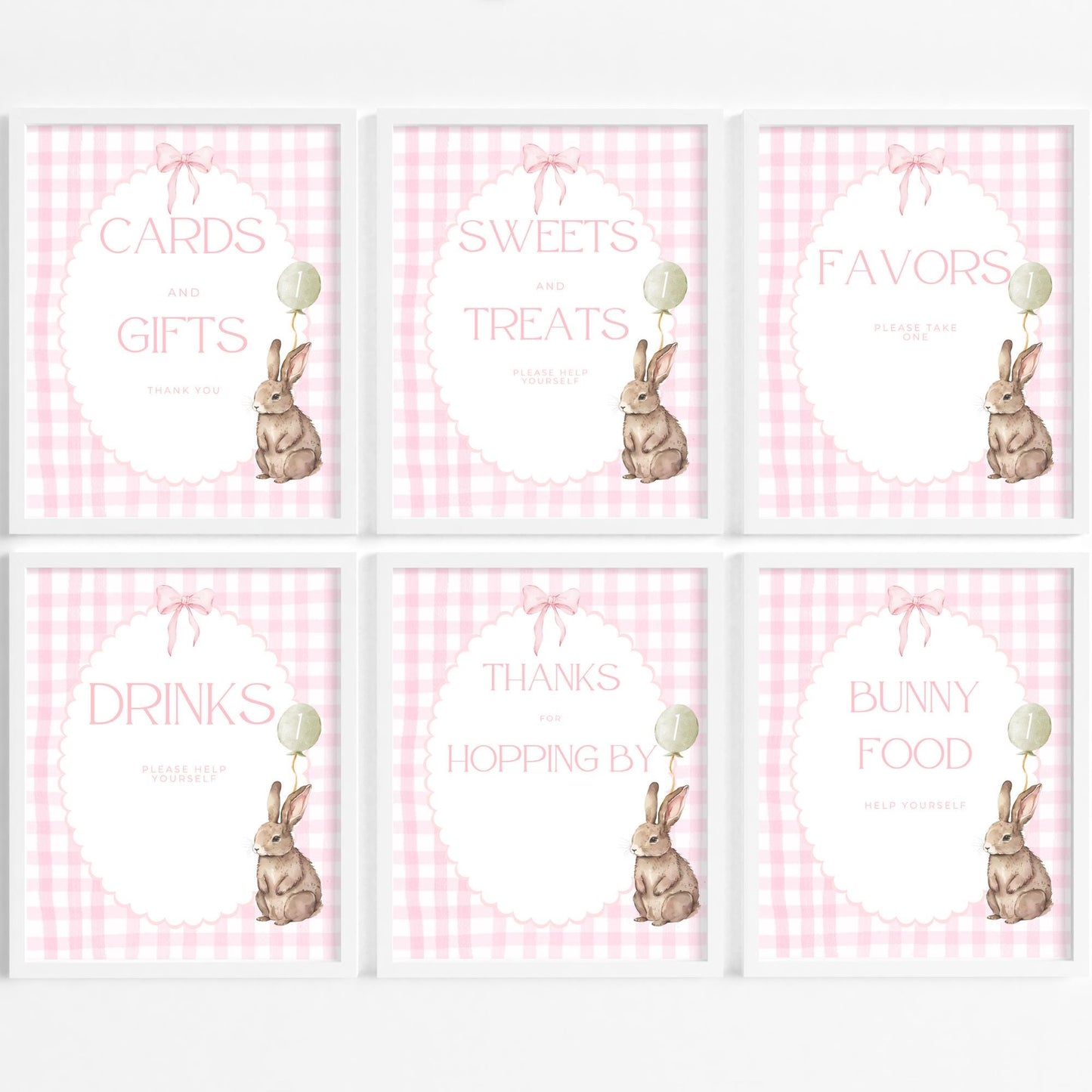 Some Bunny is One Birthday Editable Sign Bundle Bunny Themed first Birthday Premade signs Easter 1st birthday table signs Rabbit Party
