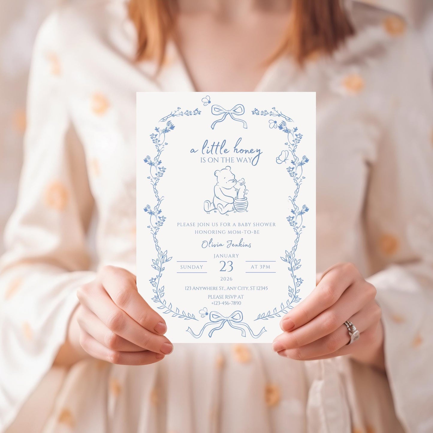 A Little Honey Is On The Way Baby Shower Invitation Template Bee Baby Shower Invite Boy Baby Shower Honey Baby Shower Invite