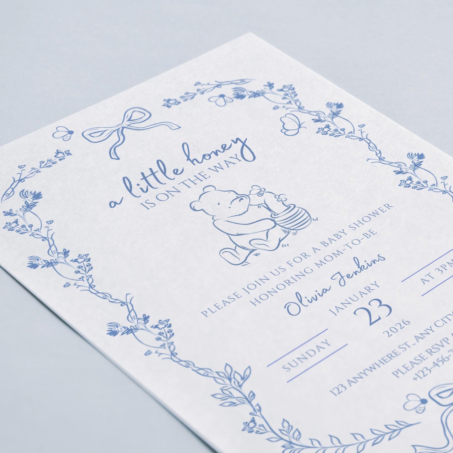 A Little Honey Is On The Way Baby Shower Invitation Template Bee Baby Shower Invite Boy Baby Shower Honey Baby Shower Invite
