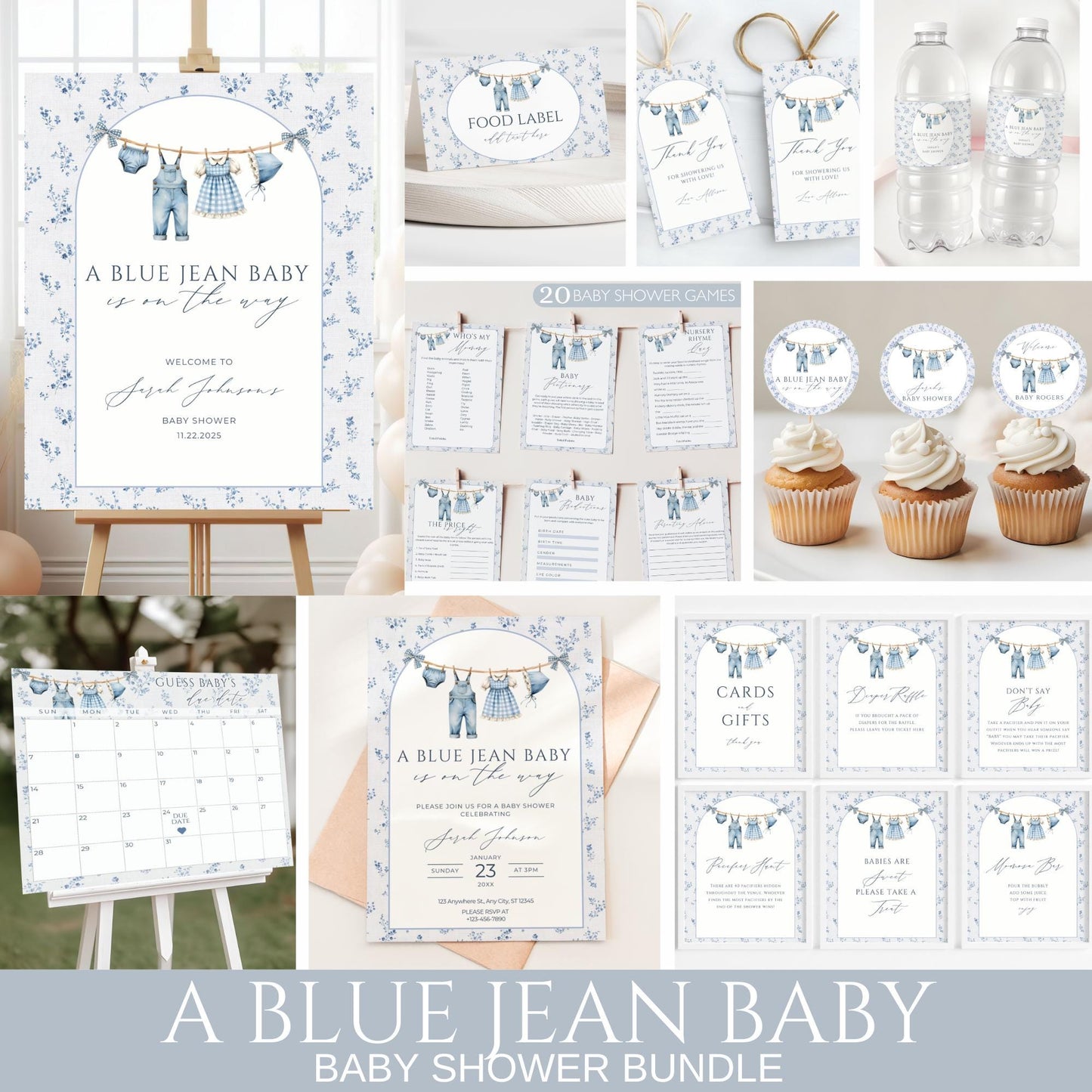 baby shower decor, baby shower sign, baby shower bundle, baby shower, baby shower invite, welcome sign, blue jean baby, jean baby shower, blue jean, baby shower games, shower decorations, blue jean shower, books for baby