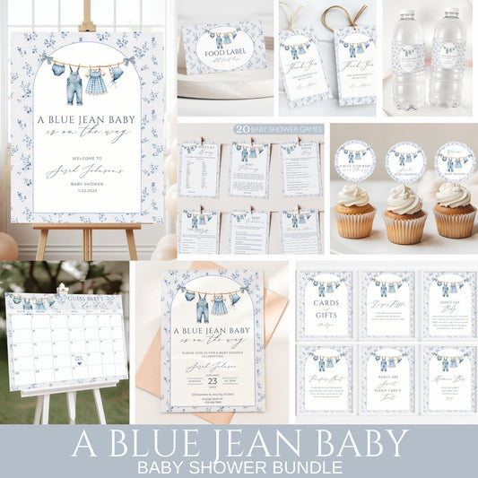 baby shower decor, baby shower sign, baby shower bundle, baby shower, baby shower invite, welcome sign, blue jean baby, jean baby shower, blue jean, baby shower games, shower decorations, blue jean shower, books for baby