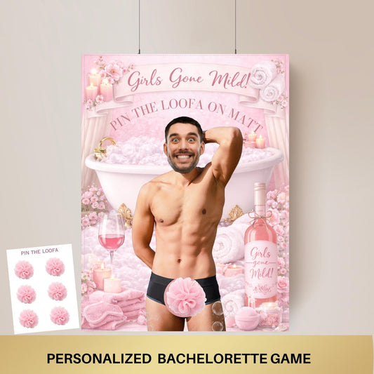 Girls Gone Mild Bachelorette Party Game Template Slumber Party Bach personalized decor sign Spa Day Hen Party Editable Games Groom Face