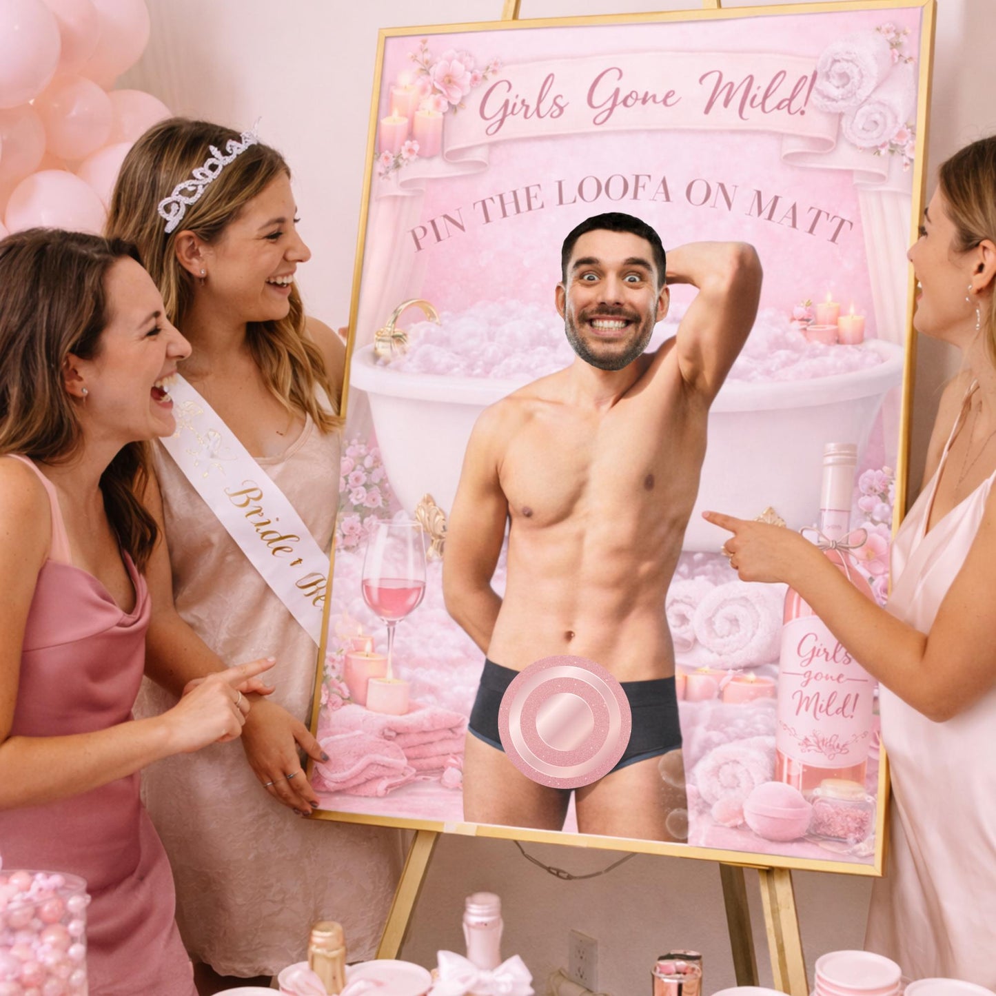 Girls Gone Mild Bachelorette Party Game Template Slumber Party Bach personalized decor sign Spa Day Hen Party Editable Games Groom Face