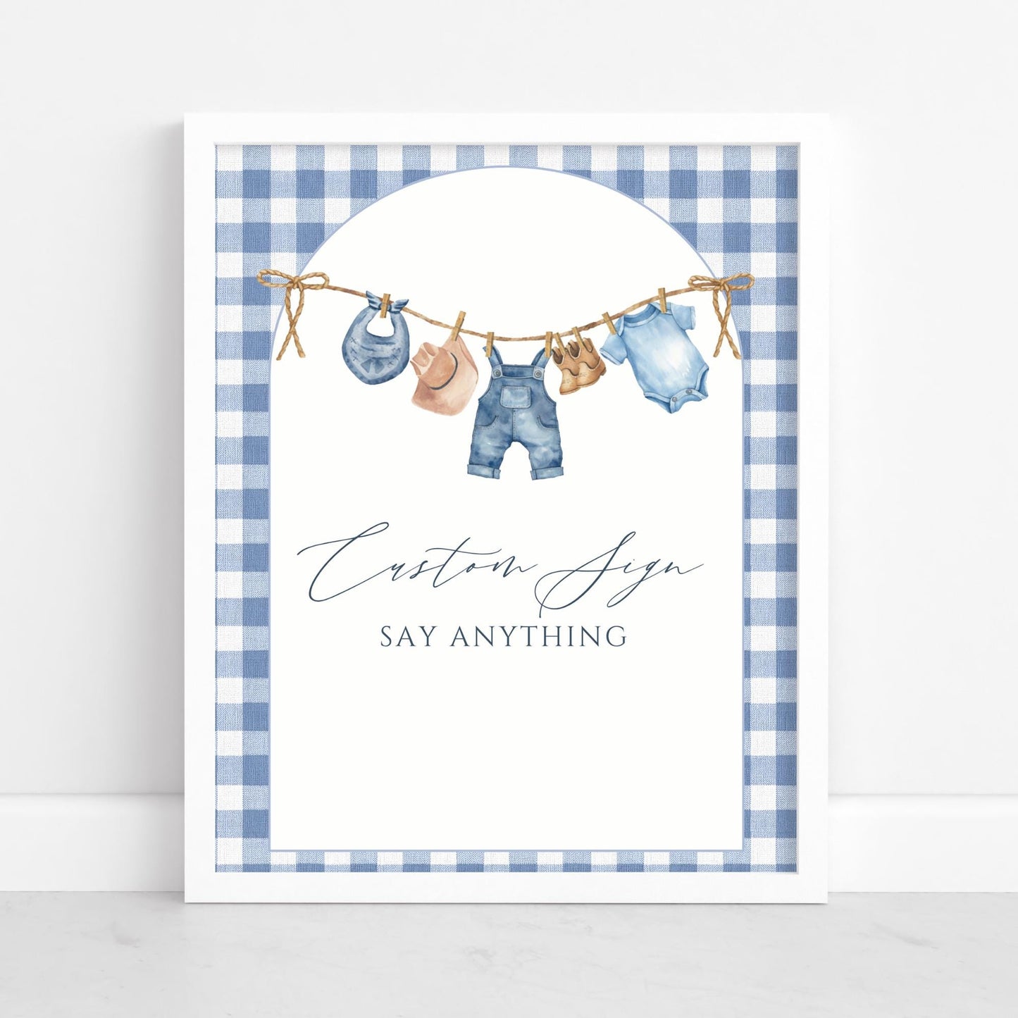 Blue Jean Baby Shower Bundle Denim Baby Shower Invite Cowboy themed Baby Sprinkle Western Baby Shower Decor Baby Blue Jean Baby on the Way