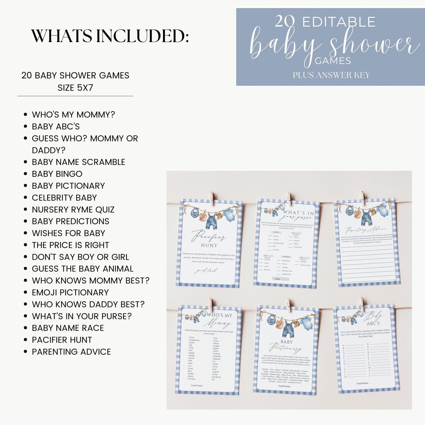 Blue Jean Baby Shower Bundle Denim Baby Shower Invite Cowboy themed Baby Sprinkle Western Baby Shower Decor Baby Blue Jean Baby on the Way