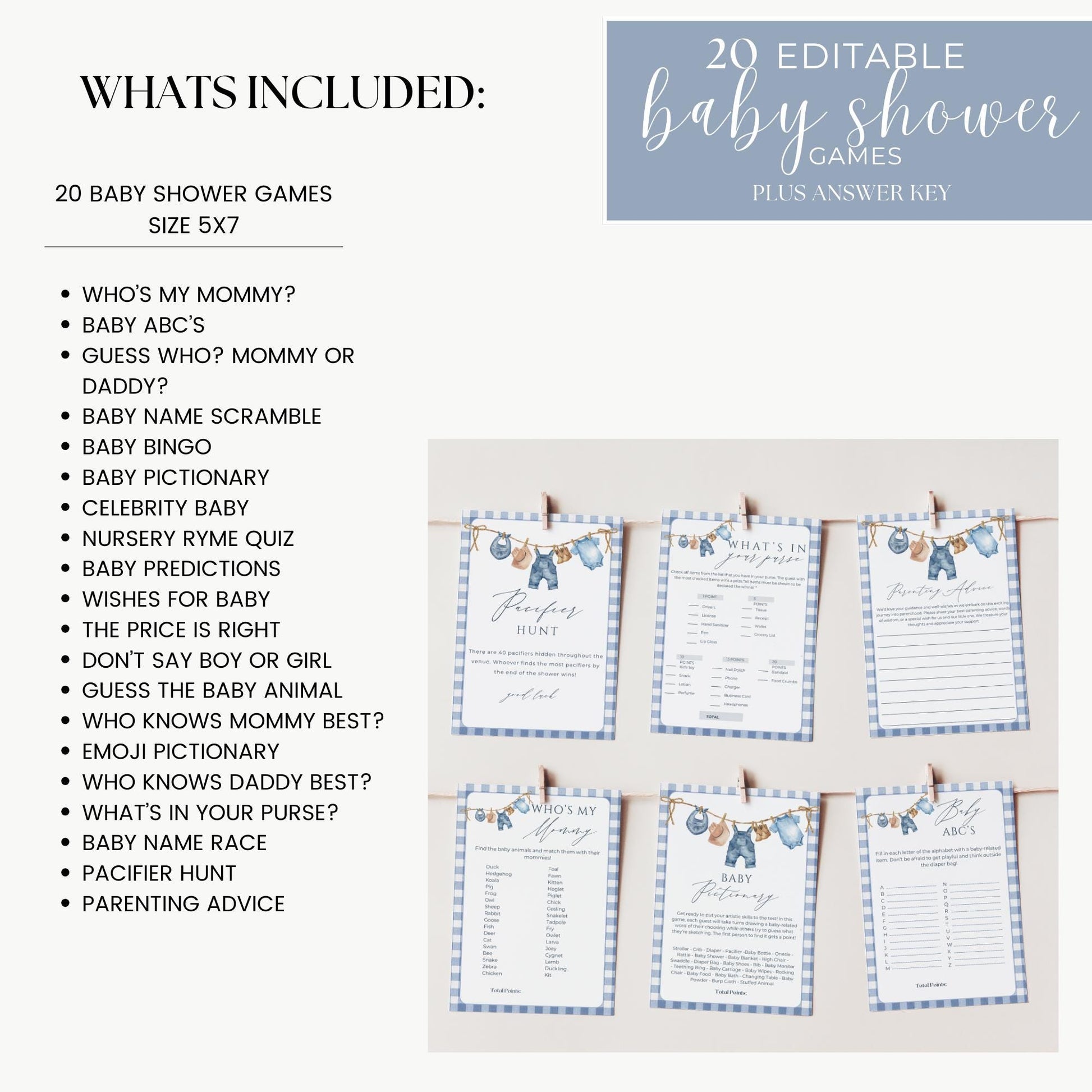 Blue Jean Baby Shower Bundle Denim Baby Shower Invite Cowboy themed Baby Sprinkle Western Baby Shower Decor Baby Blue Jean Baby on the Way