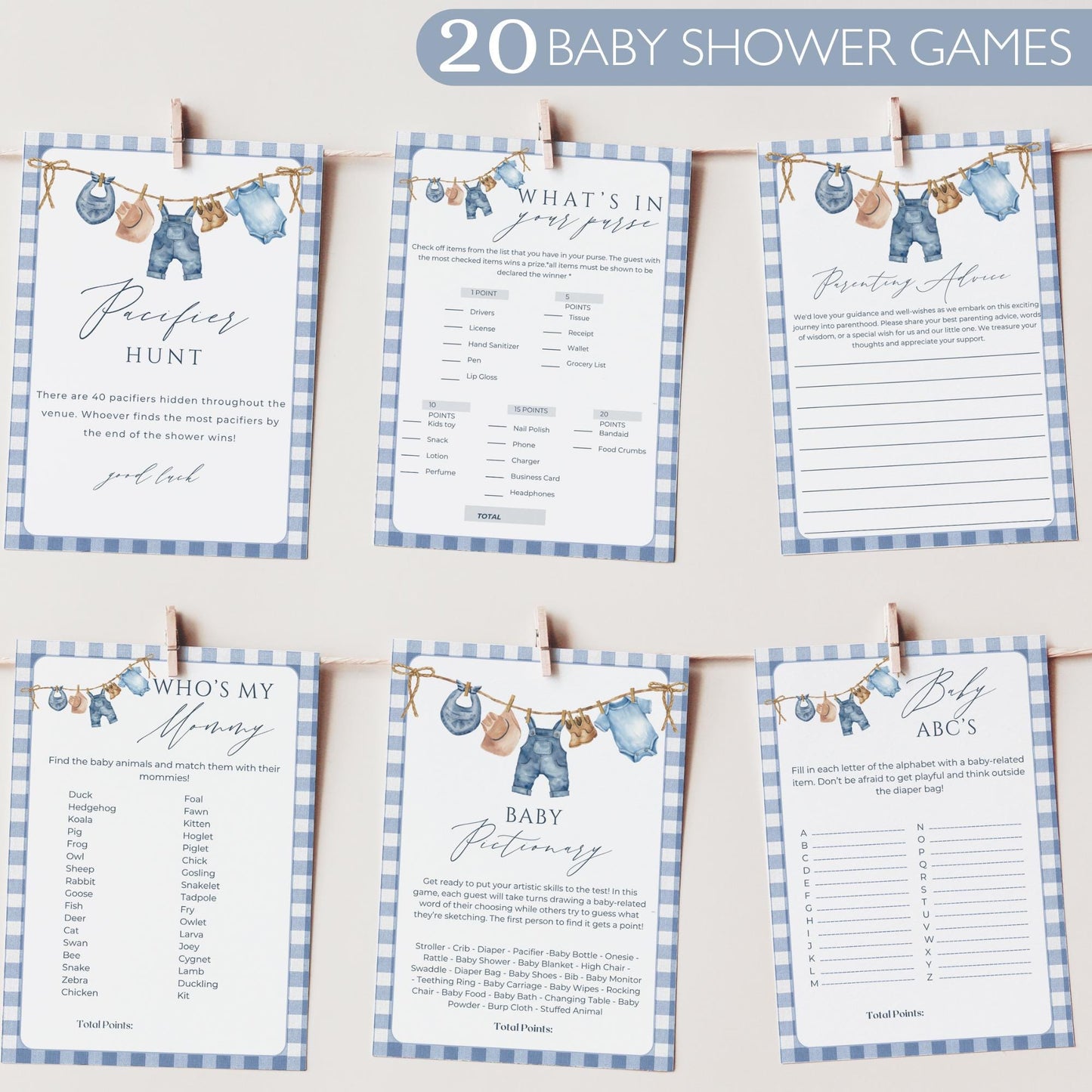 Blue Jean Baby Shower Bundle Denim Baby Shower Invite Cowboy themed Baby Sprinkle Western Baby Shower Decor Baby Blue Jean Baby on the Way