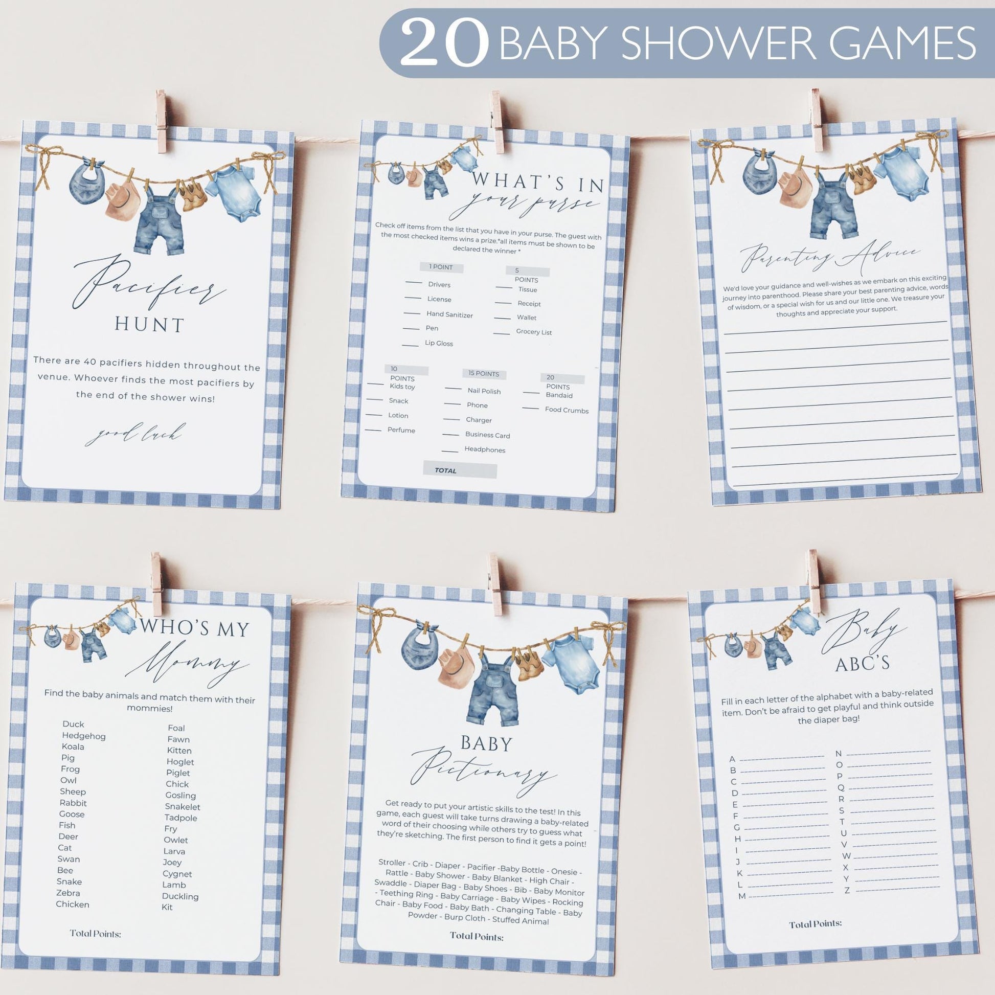 Blue Jean Baby Shower Bundle Denim Baby Shower Invite Cowboy themed Baby Sprinkle Western Baby Shower Decor Baby Blue Jean Baby on the Way