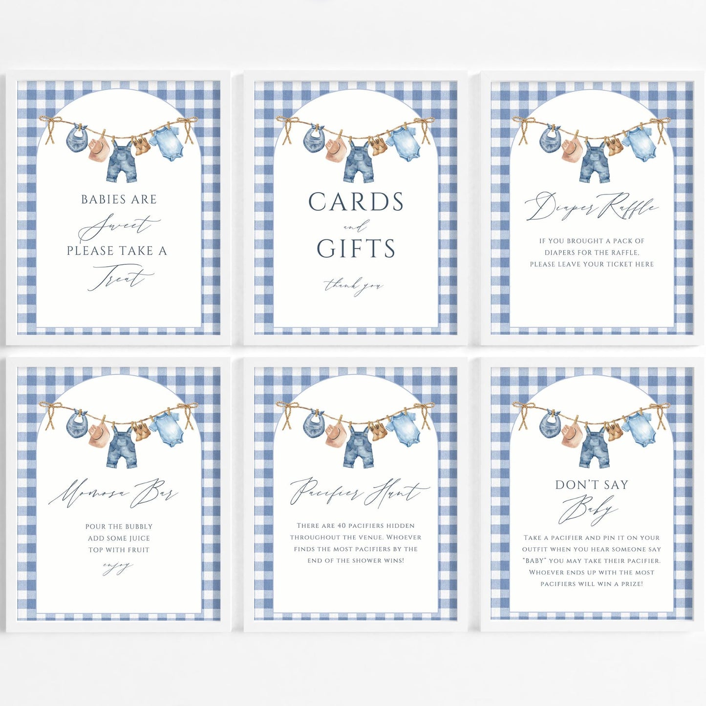 Blue Jean Baby Shower Bundle Denim Baby Shower Invite Cowboy themed Baby Sprinkle Western Baby Shower Decor Baby Blue Jean Baby on the Way