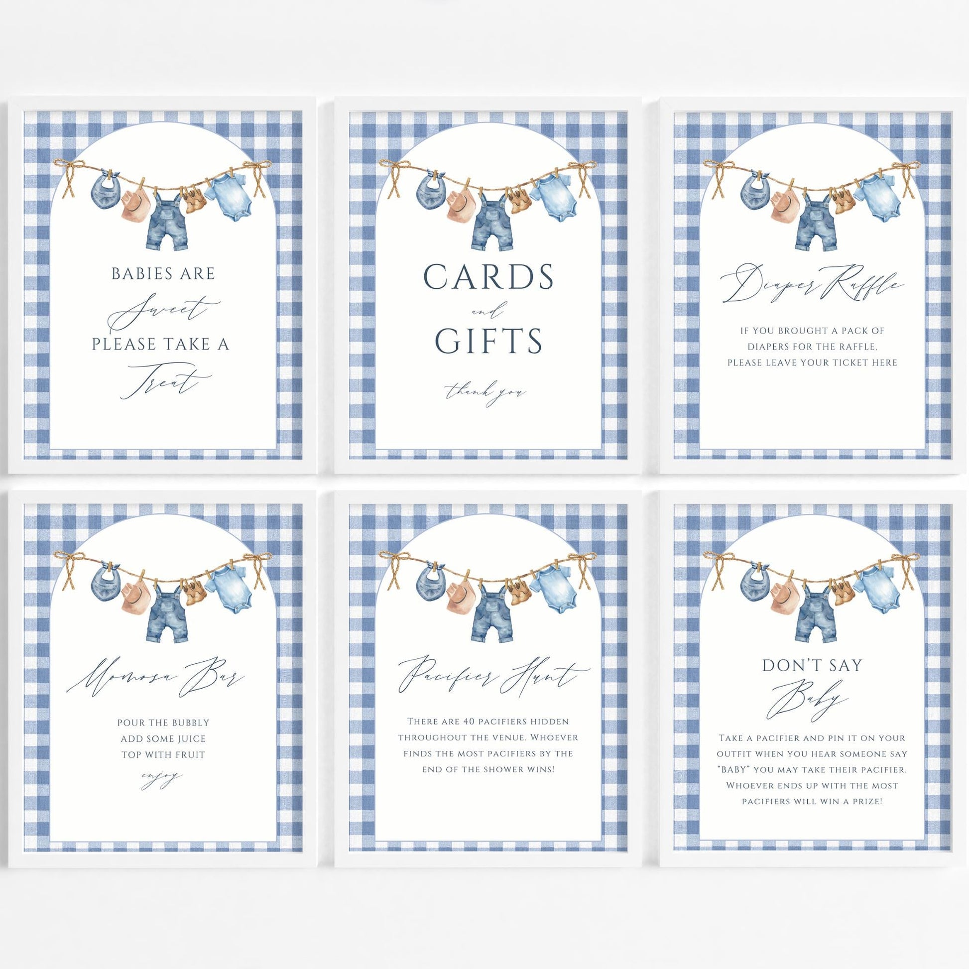 Blue Jean Baby Shower Bundle Denim Baby Shower Invite Cowboy themed Baby Sprinkle Western Baby Shower Decor Baby Blue Jean Baby on the Way