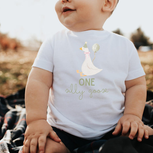 One Silly Goose Birthday Shirt Pink Bow Silly Goose Birthday Outfit for birthday photos 1st Birthday Match Family Shirt Goose Theme