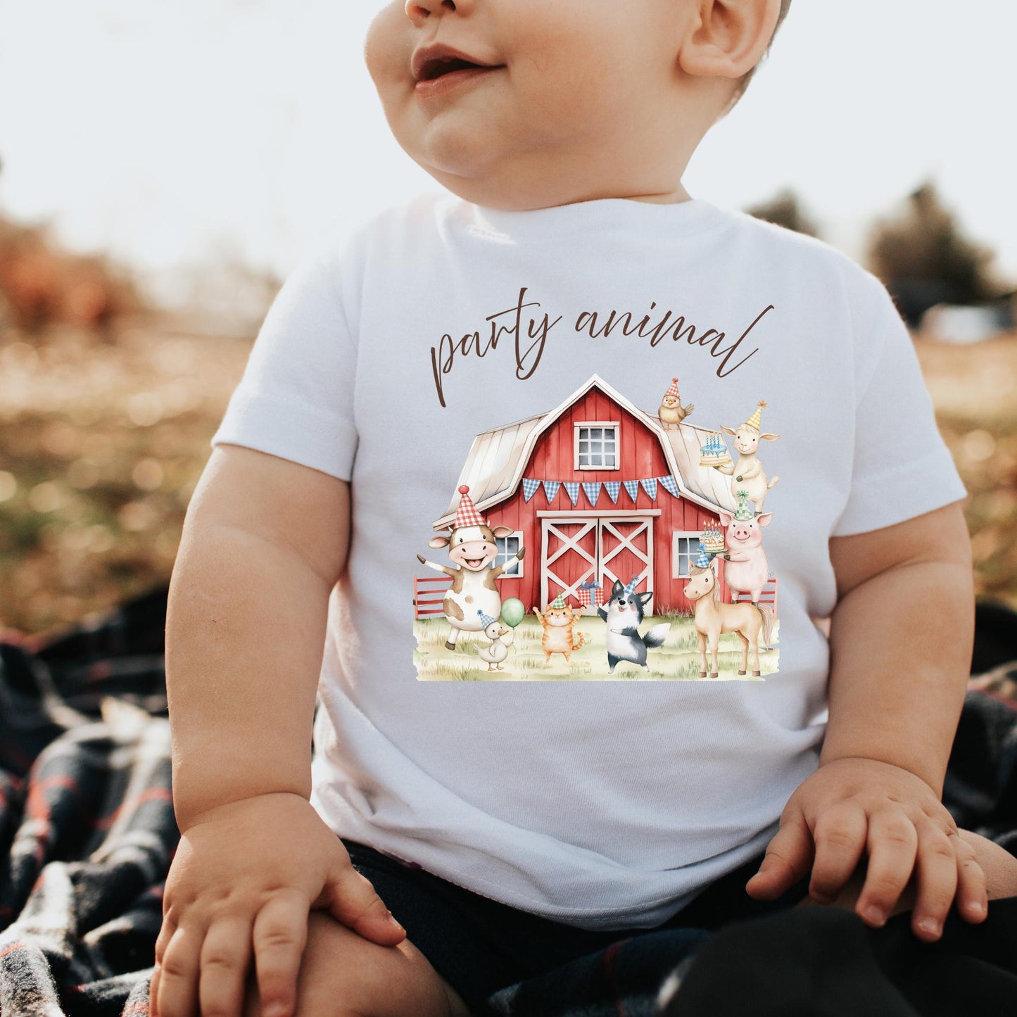 Farm Birthday Shirt One Party Animal Birthday Outfit for birthday photos Barnyard 1st Birthday Match Family Shirt Country Theme