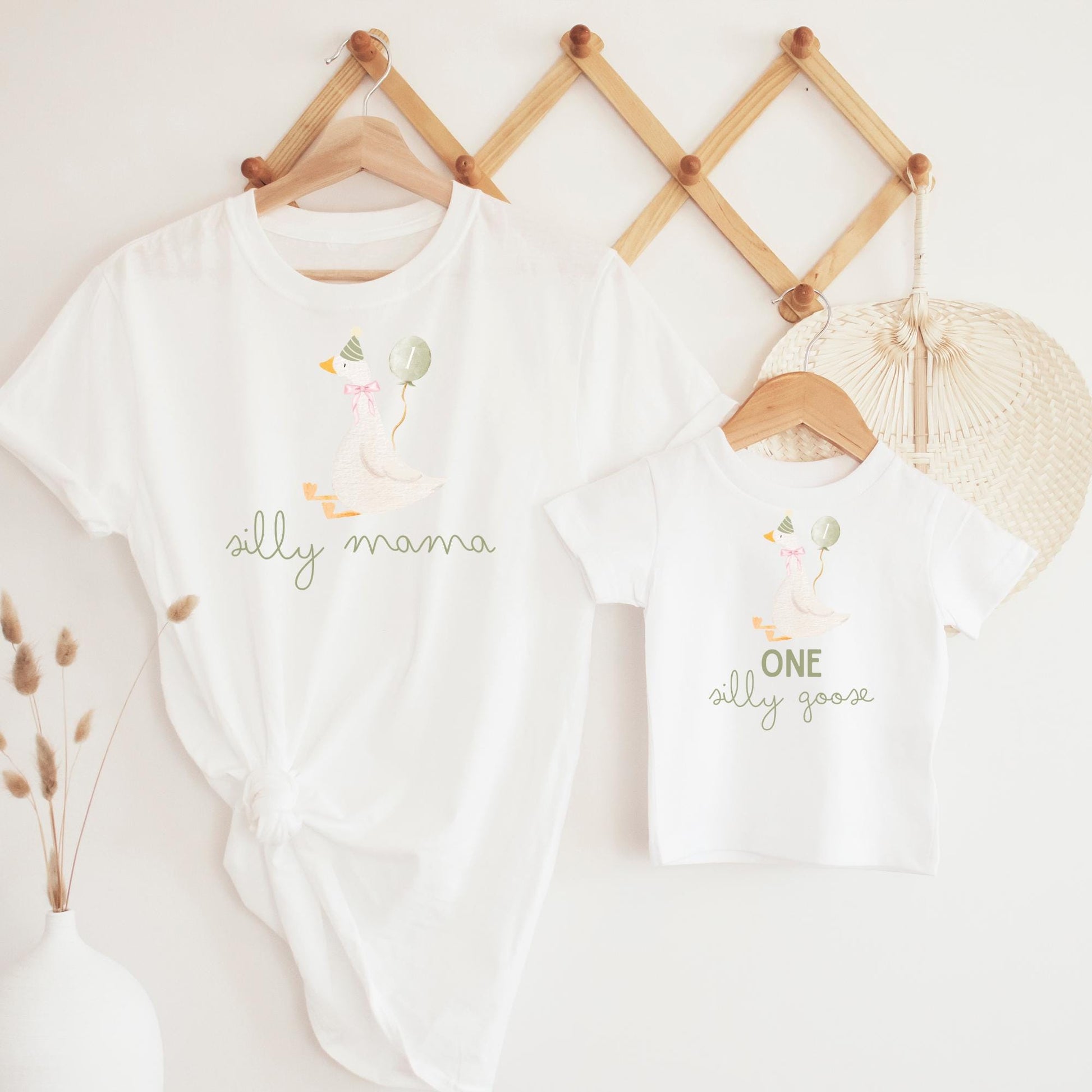One Silly Goose Birthday Shirt Pink Bow Silly Goose Birthday Outfit for birthday photos 1st Birthday Match Family Shirt Goose Theme