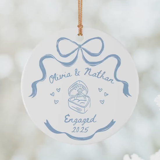First Christmas Engaged Ornament Personalized Engagement Gift for Couples Custom Engagement Christmas Keepsake Engaged Christmas Ornament