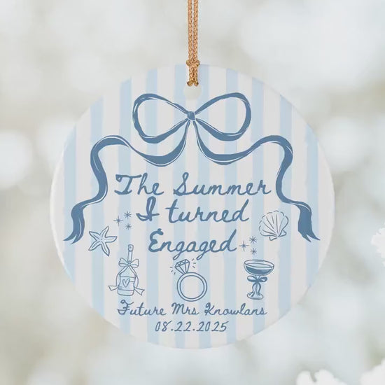 The Summer I Turned Engaged Ornament Bride to Be Christmas Gift Future Mr and Mrs Ceramic Ornament for Couple Best Friend Engagement Gift