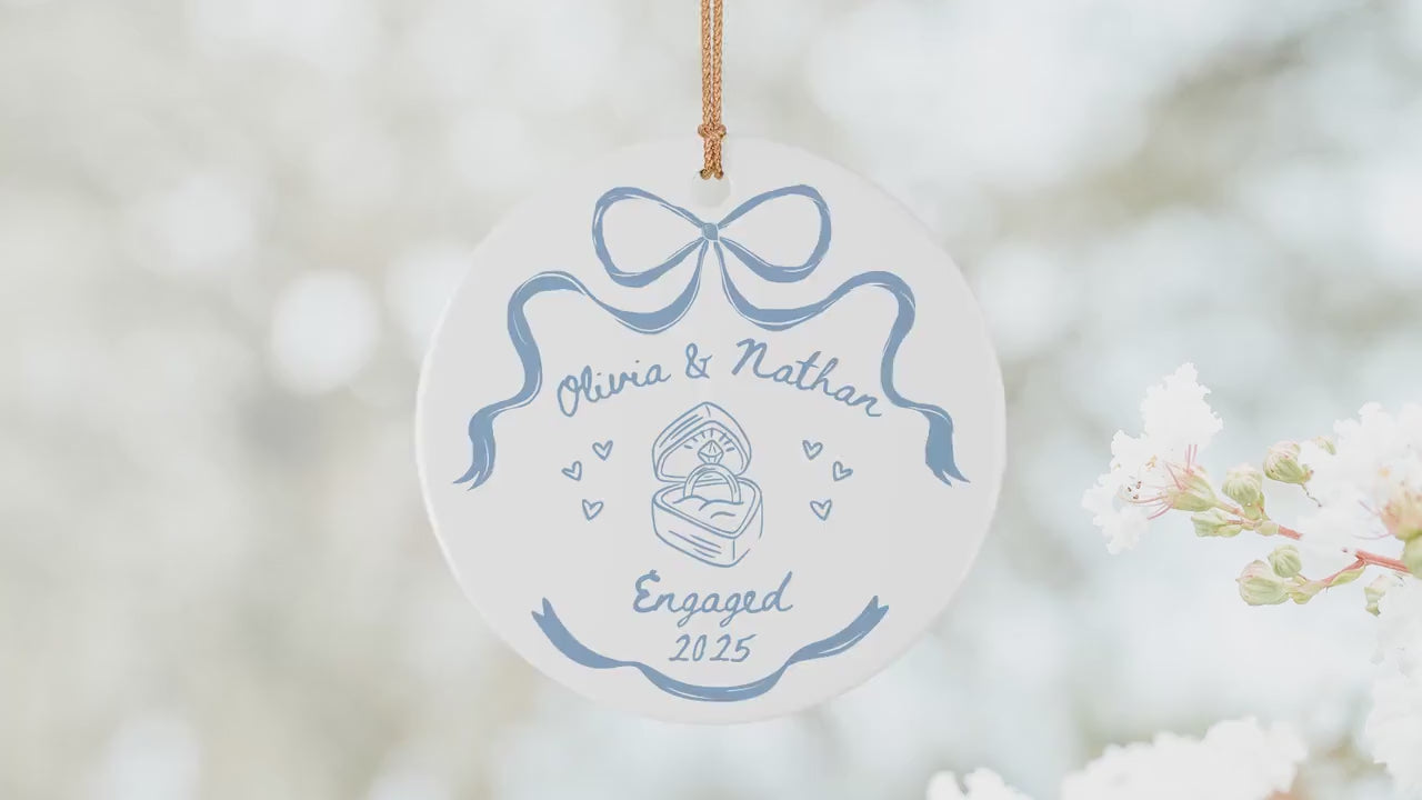 Engaged Ornament Engagement Gift Engagement Ornament Couples Ornament Engagement Announcement Wedding Gift Christmas Engagement Baubles