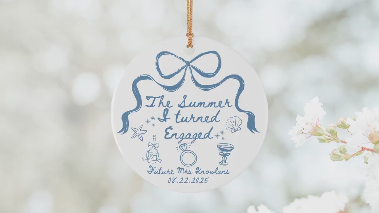 The Summer I Turned Engaged Ornament Custom Engagement Christmas Ornament Personalized Newly Engaged Gift Bridal Shower Engagement Ornament