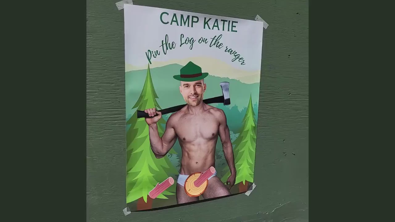 Camp Bachelorette Party Game Template Last trail before the veil personalized decor sign Camp Bach Editable Games Groom Face Decor Mountain